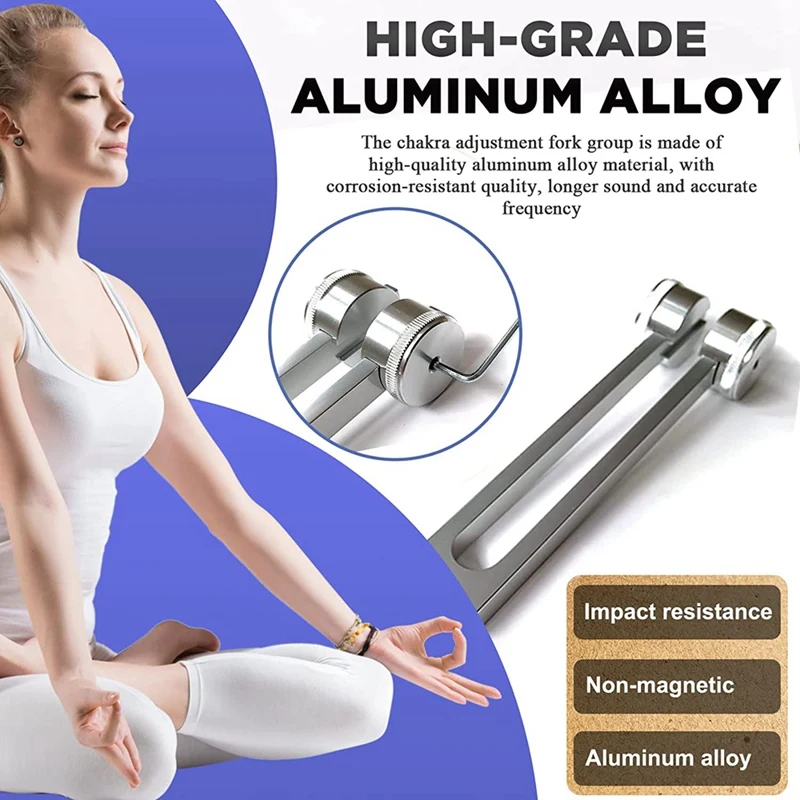 Set di diapason-128Hz, 256Hz, 512Hz, diapason perfetti per la guarigione, Chakra, terapia del suono, mantenere il corpo, la ment - Image 4