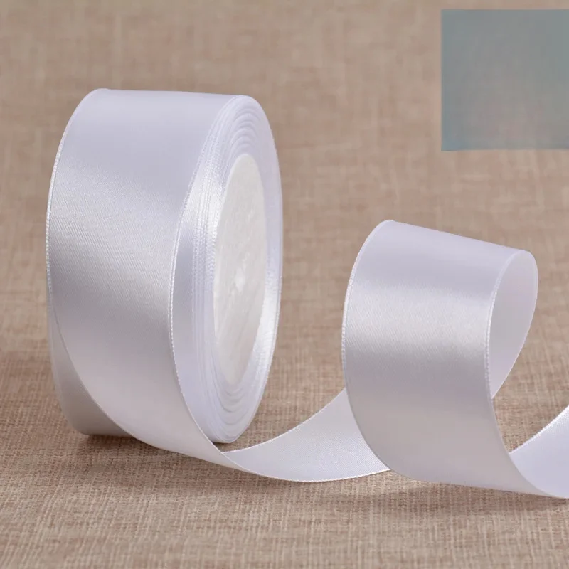 25 야드 새틴 리본 4CM, 공예, 꽃 꽃다발 선물 Wrappin 결혼식, 활 만들기에 대 한 폴리 에스터 실크 패브릭 머리 문자열 리본