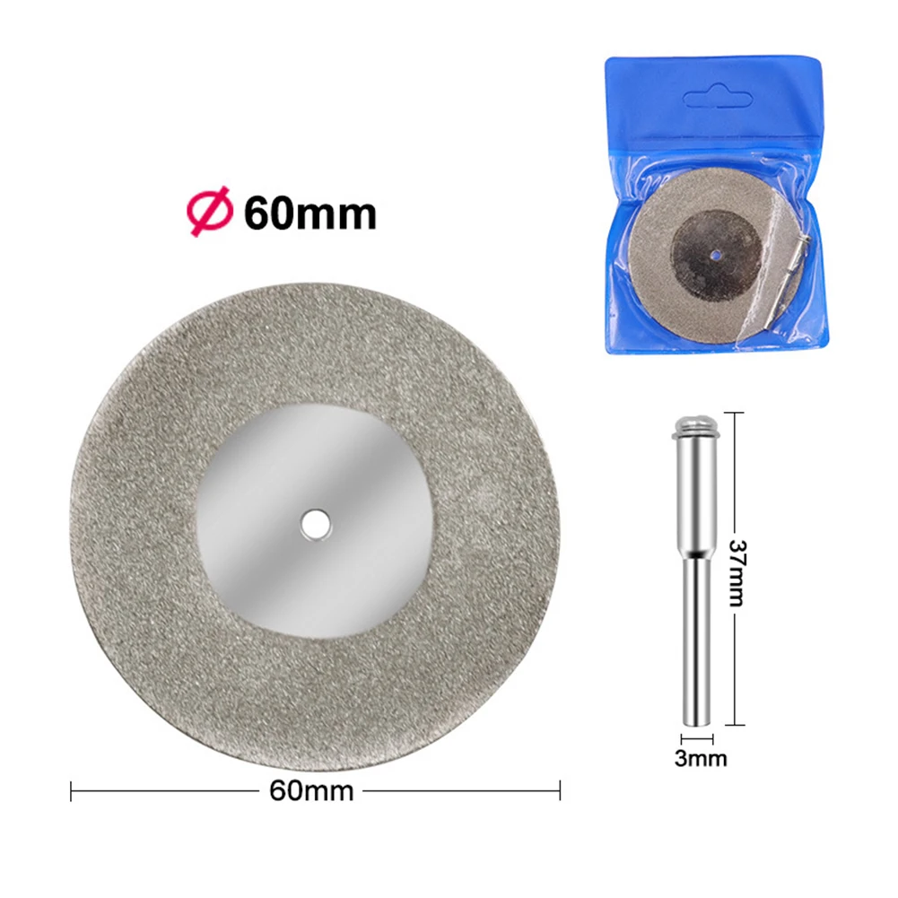 40/50/60mm Diamond Grinding Wheel Metal Cutting Disc Slice Abrasive Diamond Cutting For Dremel Rotary Tool With 1 Arbor Shaft