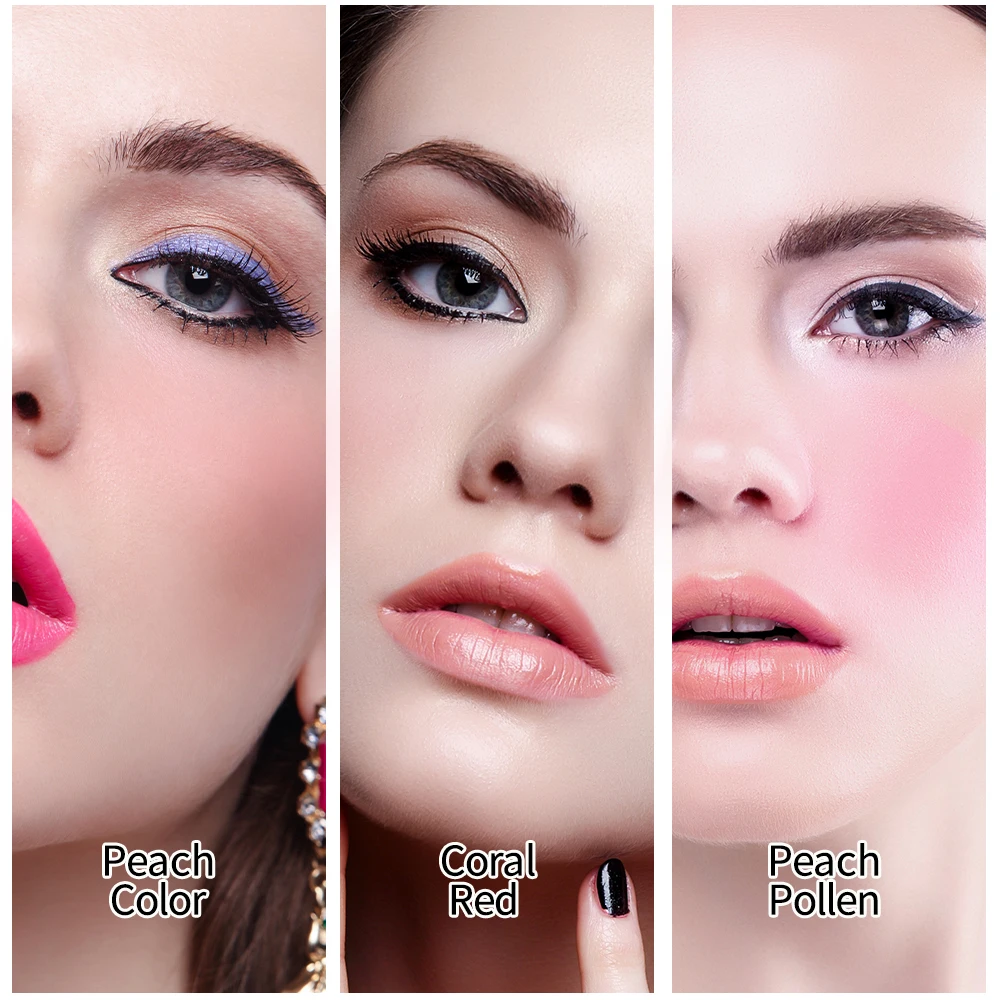 Powder Blusher Blush Powder Facial Blusher ILISYA Soft Face Blusher Powder Cheek Rouge Nourishing Nude Makeup