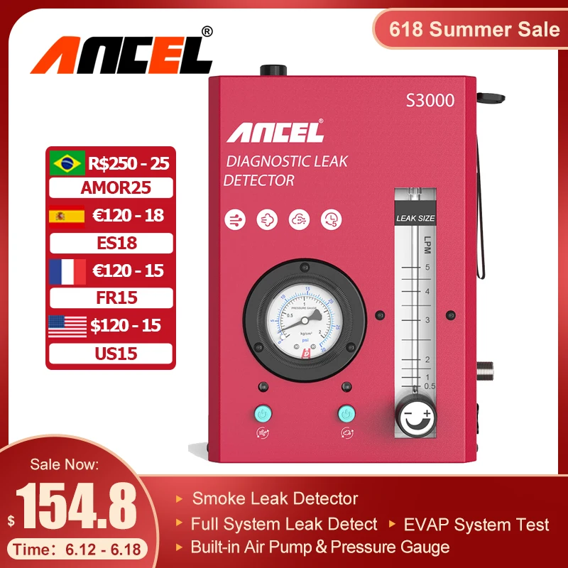 Ancel S100/3000 Car Smoke Leak Detector Automotive Pipeline Smoke