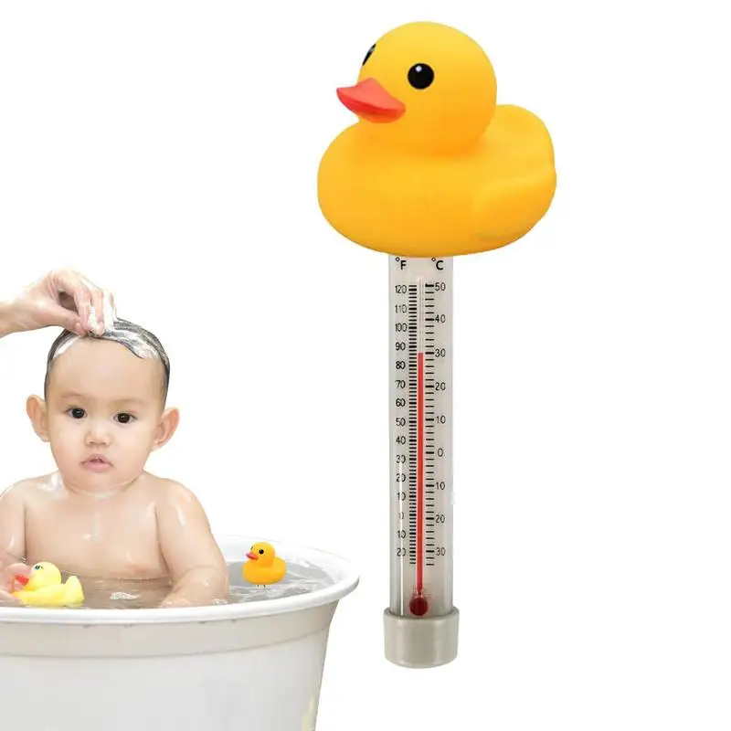 

Big Swimming Pool Thermometer Duck Pool Thermometer With Thin Rope Shatter-Resistant Cute Sinking Pool Thermometer For Home