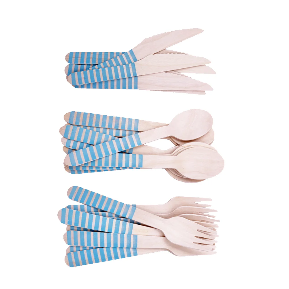 Kitchen Utensil Party Flatware Spoon Cutlery Wooden Fruit Serving Spoons