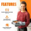 Silicone Oven Mitts, Heat Resistant 2 PCS Oven Mitts with Soft Cotton Lining, Non-Slip Grip Oven Glove, Kitchen Potholder BBQ 4