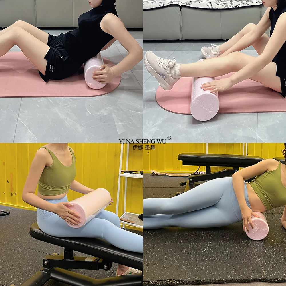 EPP Yoga Foam Roller Fitness Portable Pilates Body Exercises Gym for Leg/Arm/Back/Feet Pain Self-Myofascial Treatment Tool Pink 6