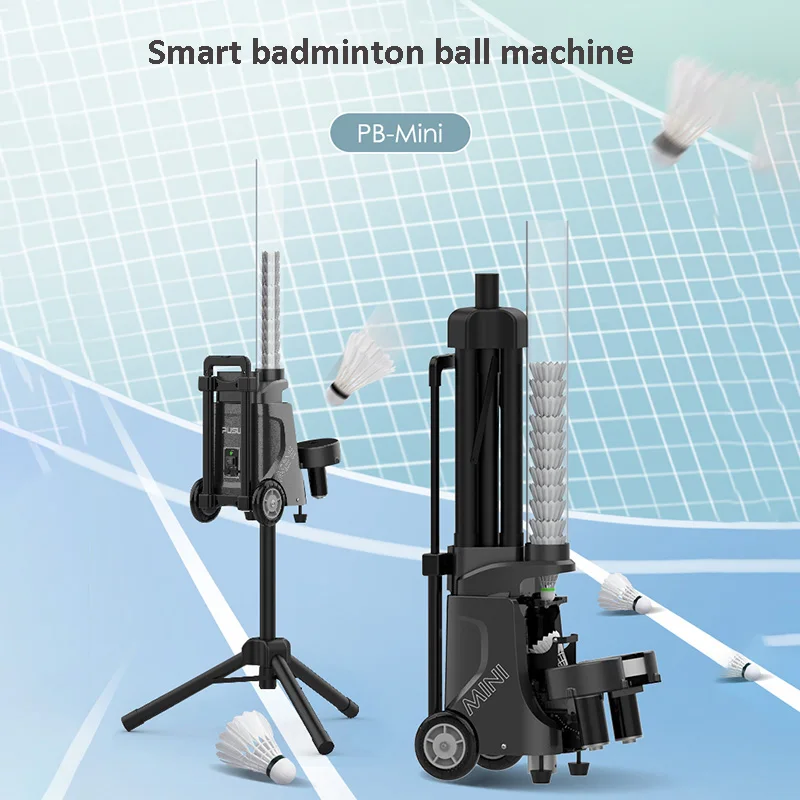 

PUSUN PB-Mini Badminton Serve Machine Portable Single Trainer Self-Training Ball Feeder Lightweight Small Size