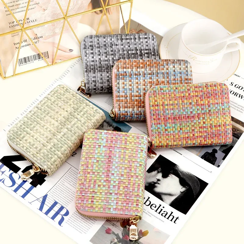 

New Braided Card Bag Women Europe and The United States Fashion Organ Card Sleeve Purse Multi-card Large Capacity