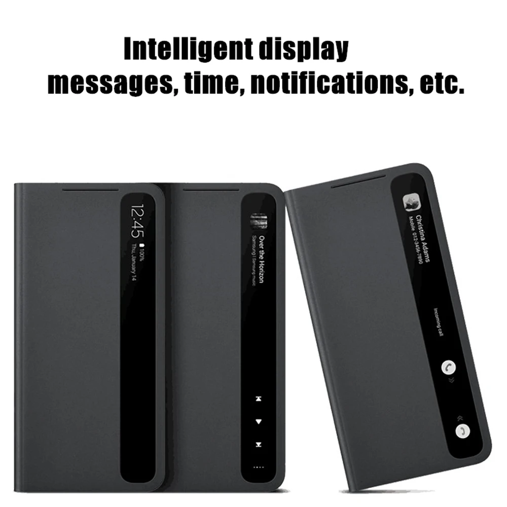 Window View Clear Smart Flip Cover For Samsung Galaxy Note 10