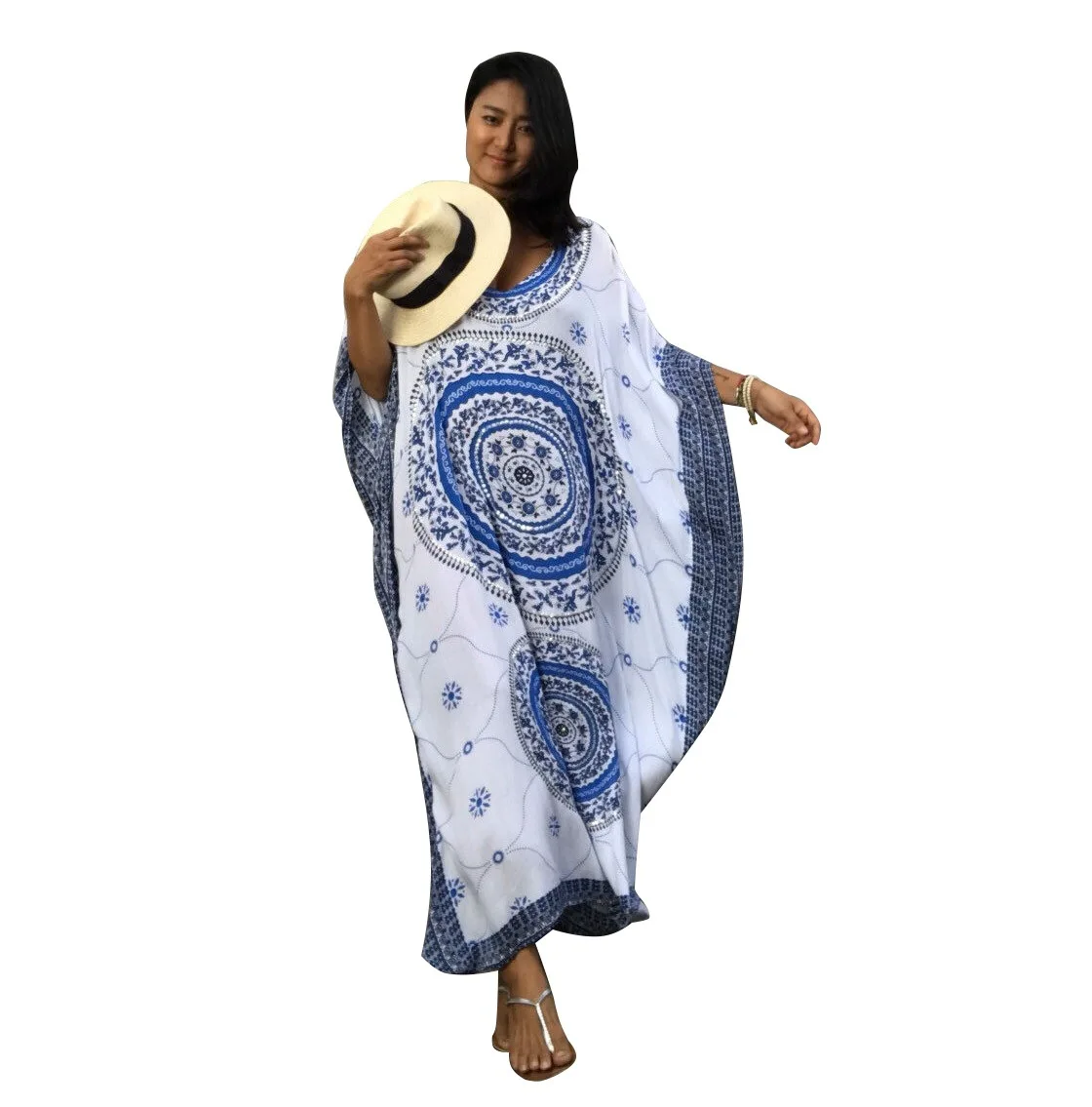 Plus Size Kaftan Dresses for Women Plus Size Bathing Suit Cover up Vneck Batwing Dress Loose fit Moroccan Caftan mumu Dresses