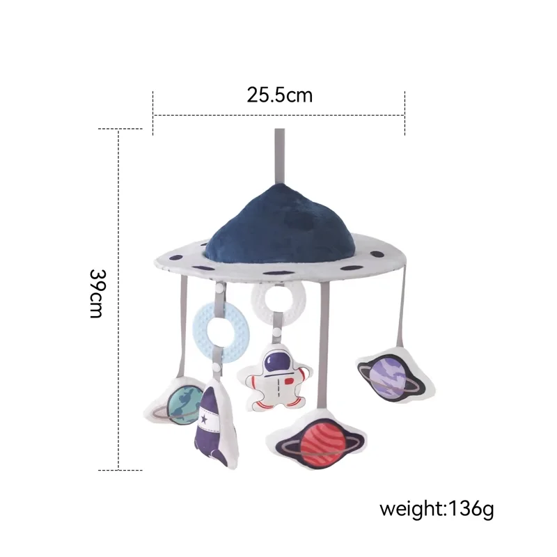 Baby Bed Bell Rattle Toy Soft Cartoon Bed Bell 0-12 Months Wooden Newborn Music Box Hanging Pendant Toy Gift