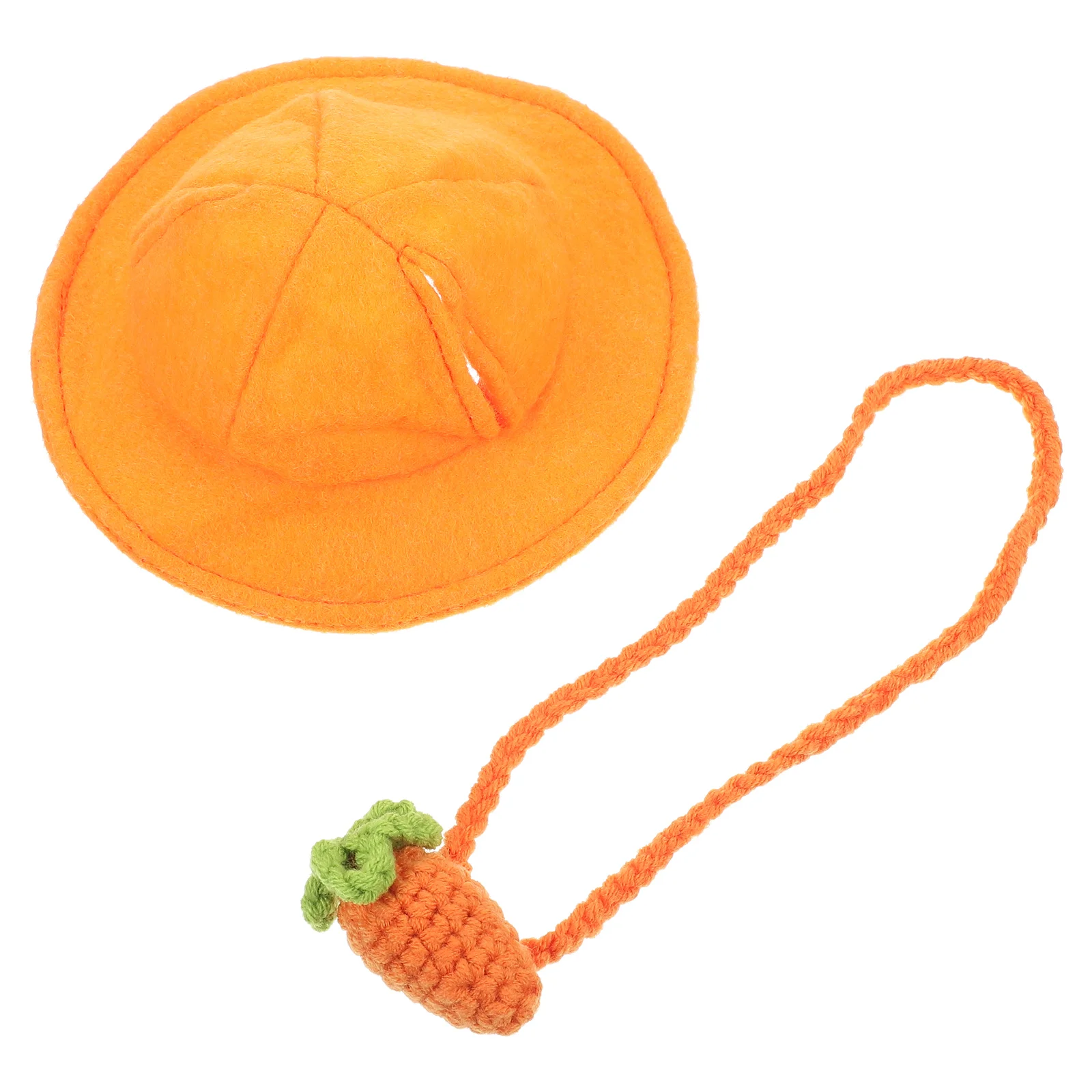 

Rabbit Backpack Hat Carrot Pouch Decor Cosplay Small Pet Bunny Costume Bag Yarn Dress up Decorative