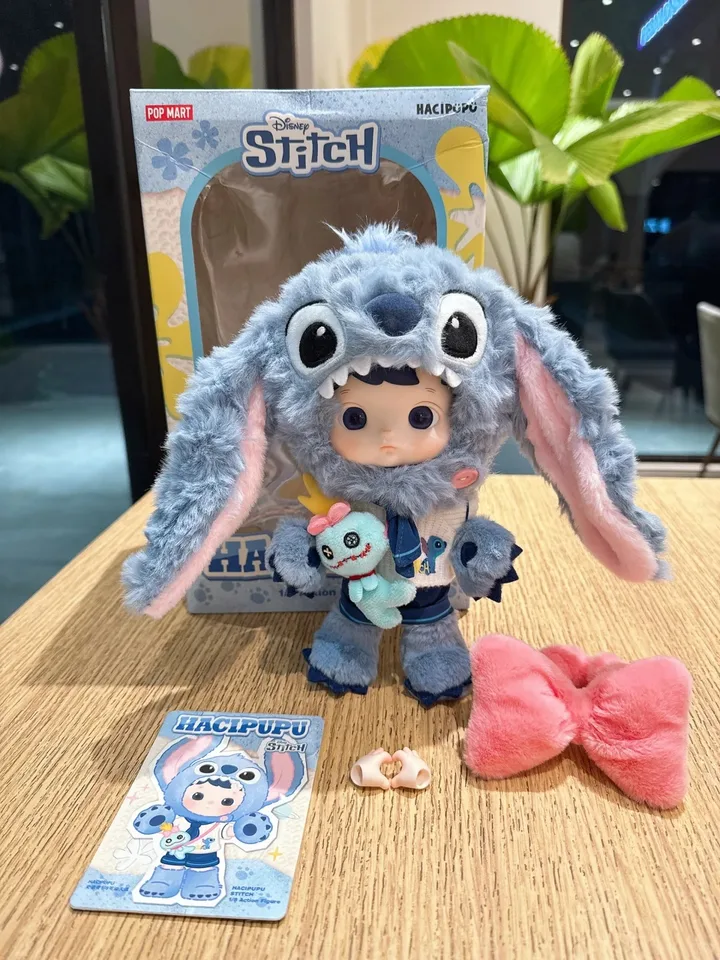POPMART HACIPUPUシリーズ スティッチ 1/8 可動式アクションフィギュア