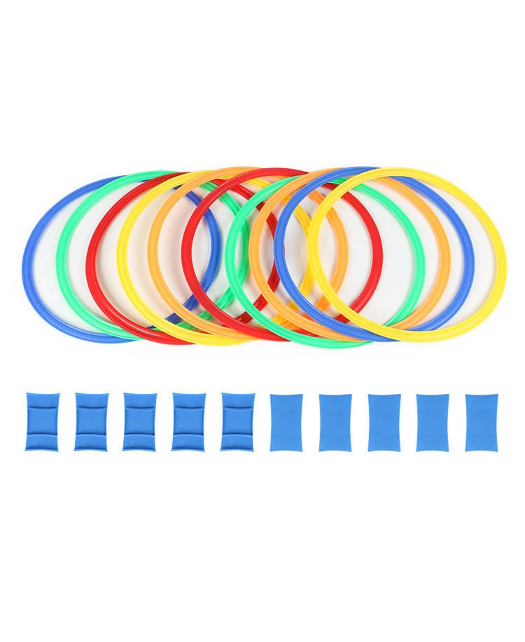 Outdoor Kids Funny Physical Training Sport Toys Lattice Jump Ring Set Game with 10 Hoops 10 Connectors for Park Play Boys Girls 6