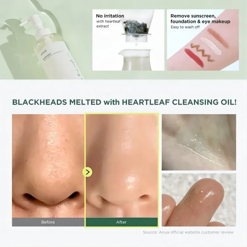 Facial Cleanser Anua Heartleaf 77% Soothing Toner Pore Control Cleansing Oil Foam