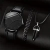 3PCS/Set Fashion Mens Sports Watches Man Business Quartz Wristwatch Luxury Leather Bracelet Men Casual Clock Watch 1