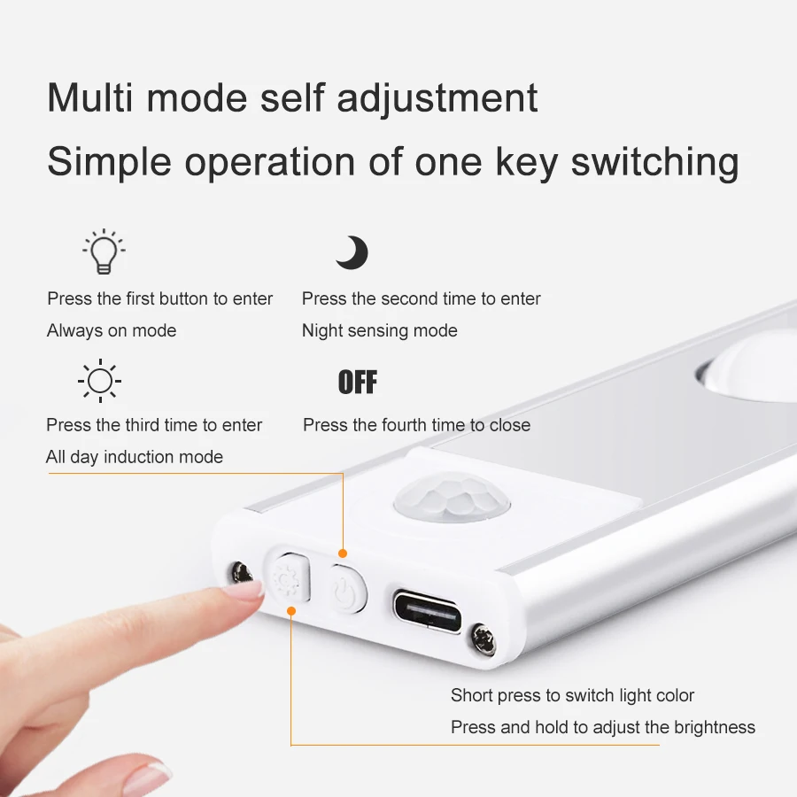 Motion Sensor Light LED Night Light LED Motion Sensor Light Night Light Motion Sensor Night Light LED Cabinet Lights LED Night Lamp Motion Sensor LED Light Motion Sensor Lamp 30/40/55CM Ultra thin LED Lights Cabinet Lighting PIR Motion Sensor USB Rechargeable Wireless Night lights Cabinet Kitchen lamp