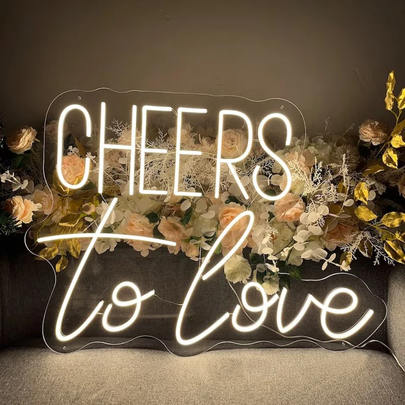 

Wedding Neon Signs, Warm White Led Neon Light Dimmer Control Acylic Backboard, Neon Signs for Wall Decor, Led Signs for Decor