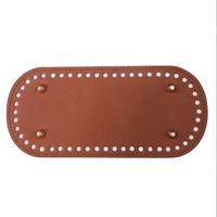 Fond Long 22x10cm pour sac tricoté, Base de sac en cuir PU, fond fait à la main avec trous, accessoires de fond de sac en Crochet pour bricolage 5