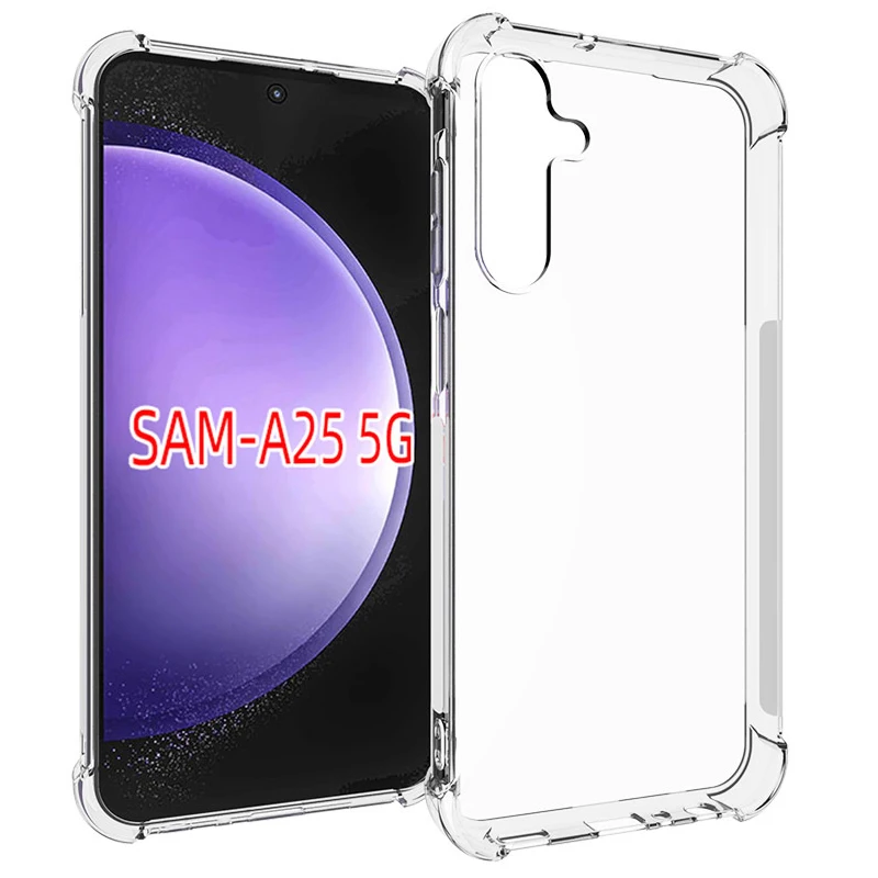 Per Samsung Galaxy A25 5G A256E Custodia Cuscino D'Aria Antiurto Airbag Custodia Morbida In Silicone Cover Posteriore Trasparente Per Samsung A25 5G A