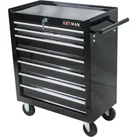 7-Drawer Rolling Tool Box, Tool Chest with Wheels and Locking System,High Capacity Tool Storage Cabinet Organizer (Black) 1