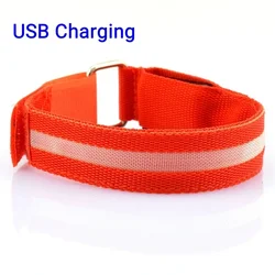 USB Rechargeable LED Safety Light Armband for Night Running and Outdoor Sports (Red)