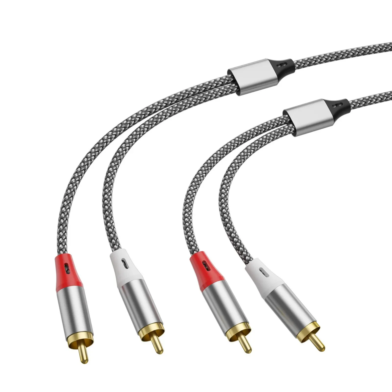 Double RCA Audio Cable, 2 Pairs of RCA Cables for Computer, TV, Amplifier, Subwoofer, and Speaker Connection - 6