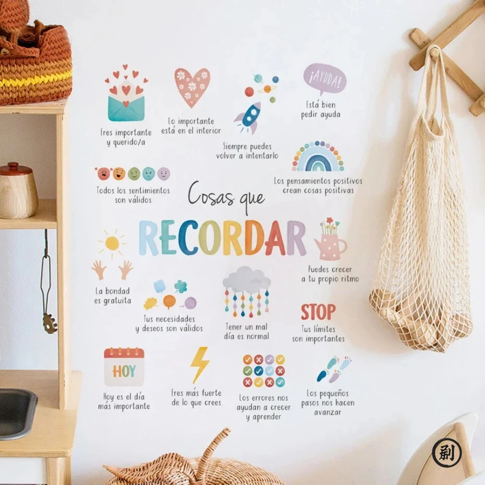 Wall Stickers Spanish for Kids Room and Office