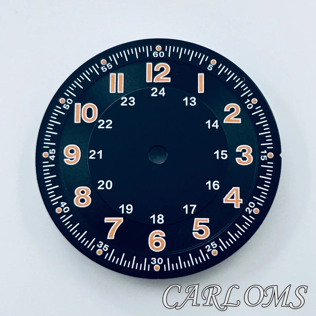 29mm Matte Black/Blue/White Watch Dial Without Logo