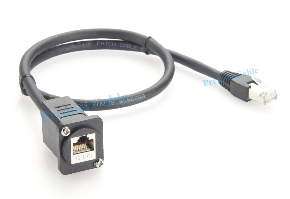 D-Typ XLR RJ45 CAT6A Ethernet Stecker auf Buchse Verlängerungskabel 10 Gbit/s RJ45 Netzwerk Panel Mount Flansch Chassis Feedthru Kabel – Detail 7