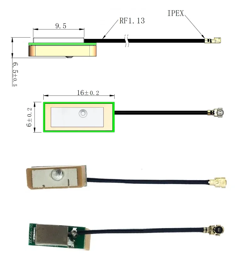 1 pz Antenna di Navigazione Del Veicolo GPS 10*10/12*12/15*15/18*18/6*16 21DBi Interno Attivo IPX U.FL connettore registratore di guida per auto - immagine 6