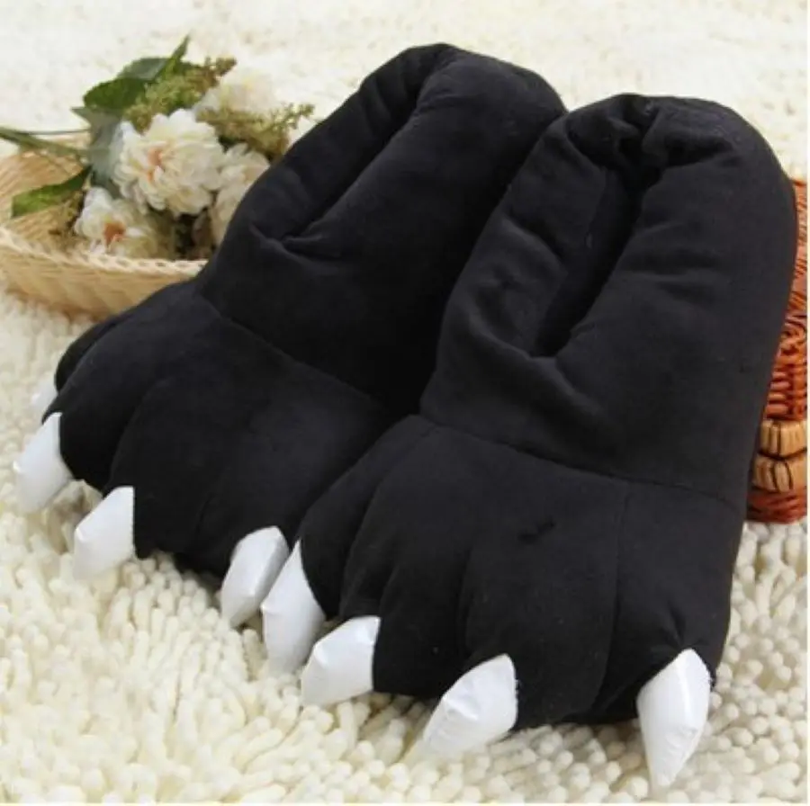 2024 Winter Soft Kigurumi Slippers Women Men funny Shoes Animal Christmas Dinosaur Claw Plush Home Shoes 5