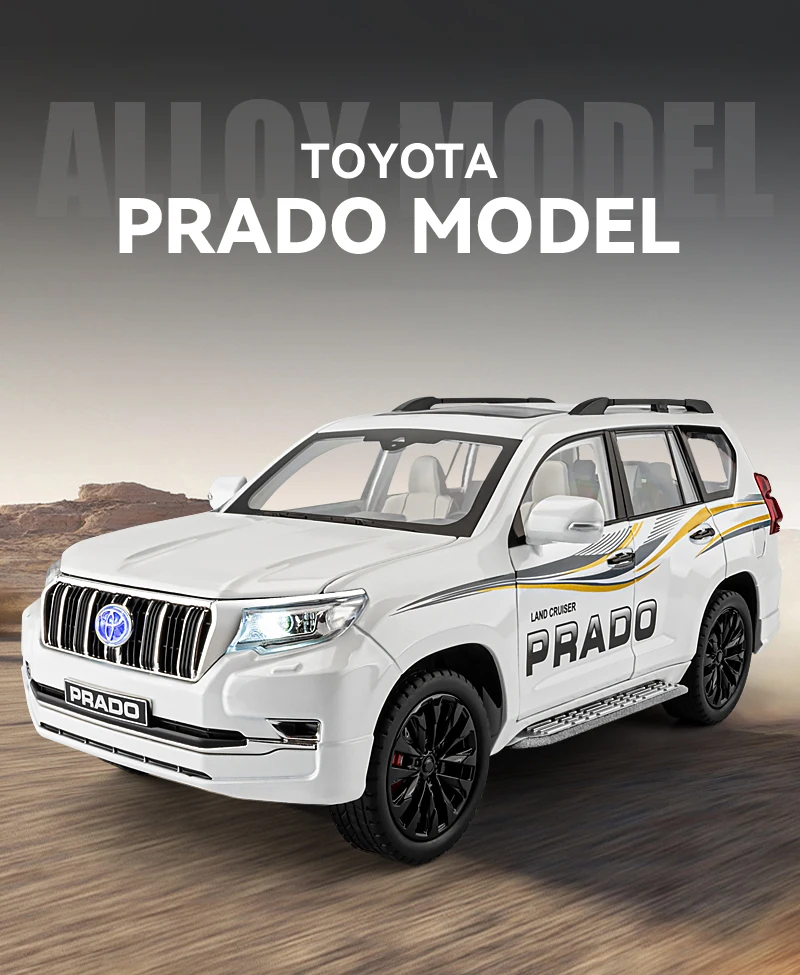 1:18 TOYOTA Land Cruiser Prado SUV Alloy Car Model Diecast Toy