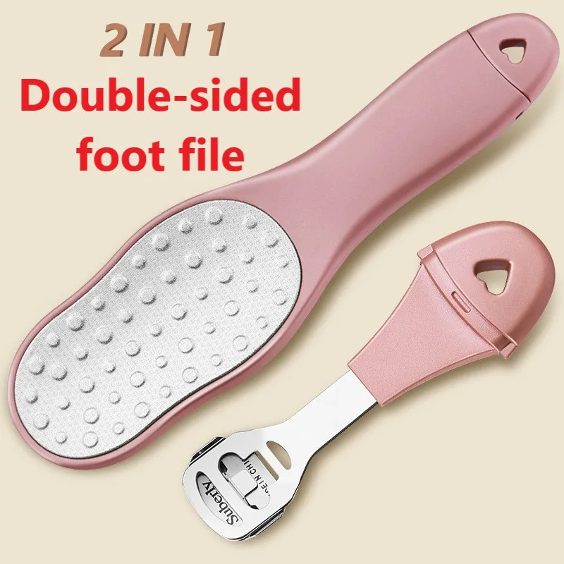 

2 In 1 Files Double Sided Foot File Callus Remover for Feet Wooden Pedicure Grater to Smooth Hard Coarse Dry Tough Skin
