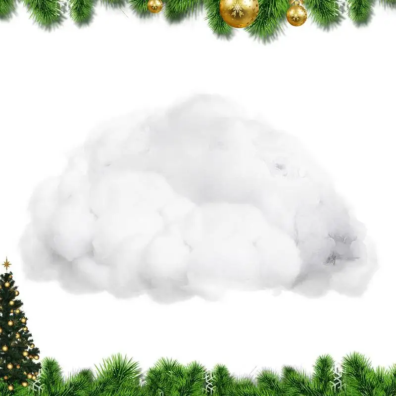 

Artificial Christmas Fake Snow Cotton Carpet Fluffy Fiber Stuffing White Snow for Xmas Tree Ornament Party Home Decor