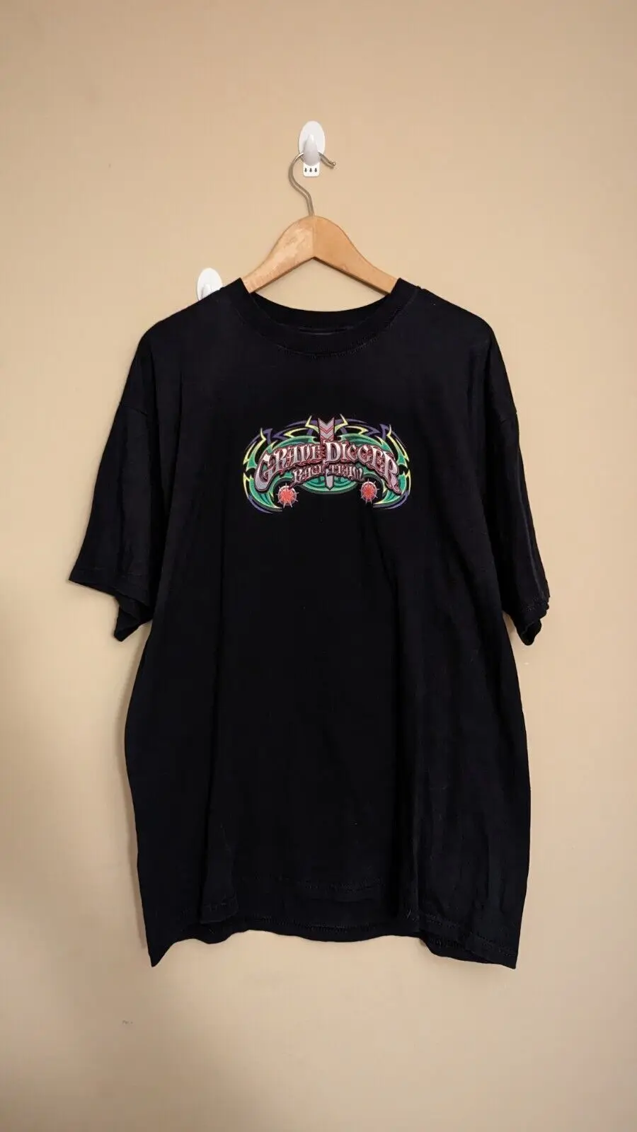 Vintage Monster Jam Grave Digger Race Team Monster Truck Shirt Maniche Lunghe O Corte