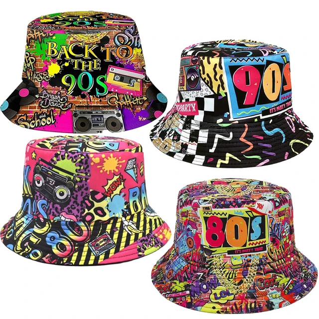 Retro 80s Bucket Hat For Men Women Funny Disco Bucket Hat For