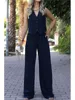 casual sleeveless suit set office lady spring summer elegant slim v-neck blazer tops pants two piece set women outfit 2024 3