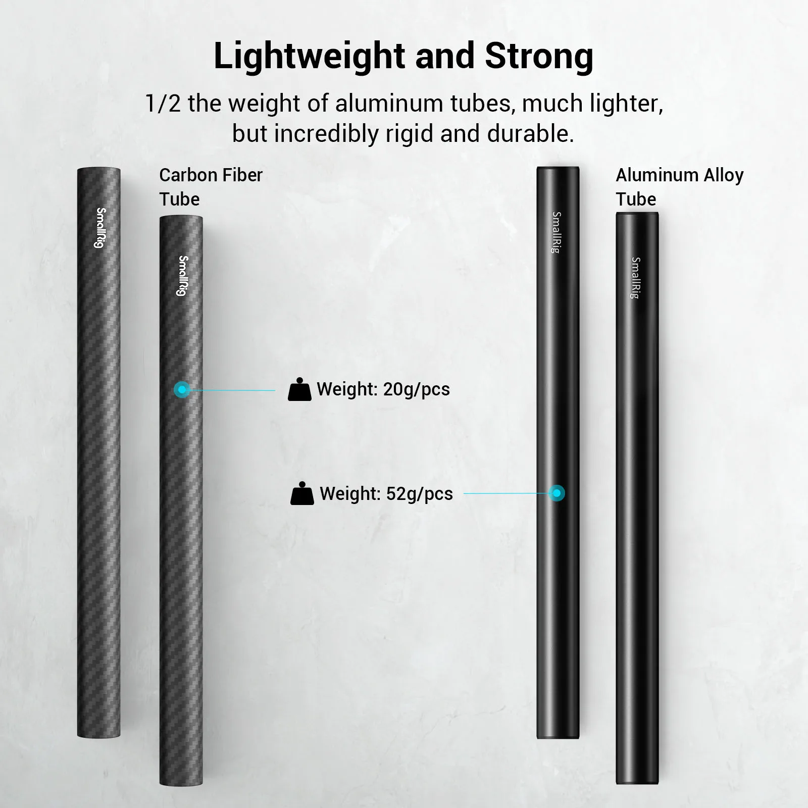15mm Carbon Fiber Rod - 20cm 8inch (2pcs) 15mm Rod For DSLR Camera Video Shootin
