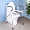 Toilet Booster Elderly Non Perforated Toilet Seat Assist Disability Help, Toilet Armrest Railing Frame Disabled Transfer Chairs 1