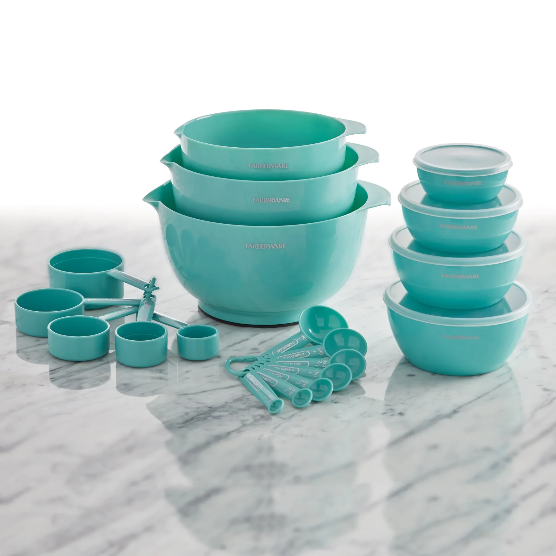 

Mixing and Measuring Baking Set Plastic Baking Set 23 Pieces Bowl with Pouring Spout Reduces Spills When Transferring Mixture