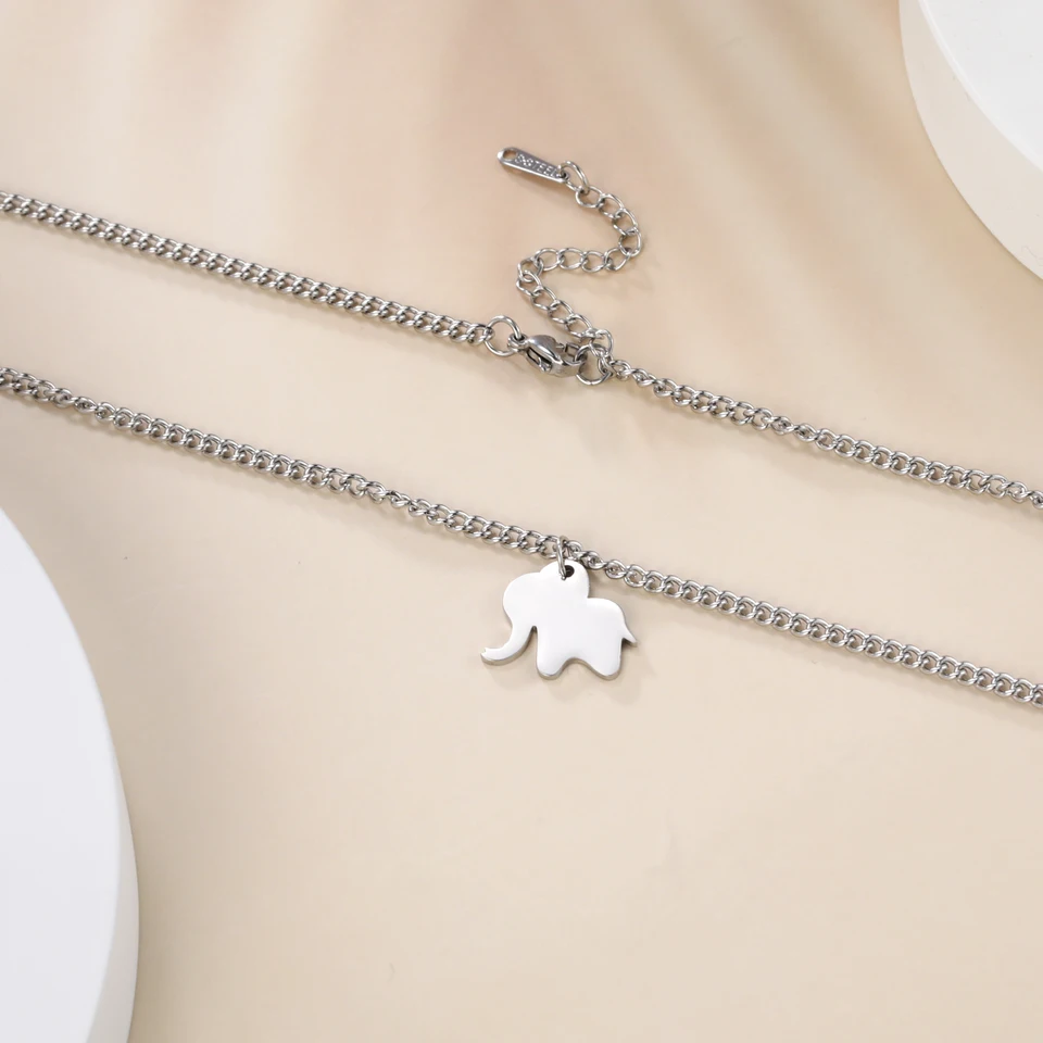 Collana Elefante In Acciaio Inossidabile Con Ciondolo - Gioiello Moda Per Donne E Ragazze - 4