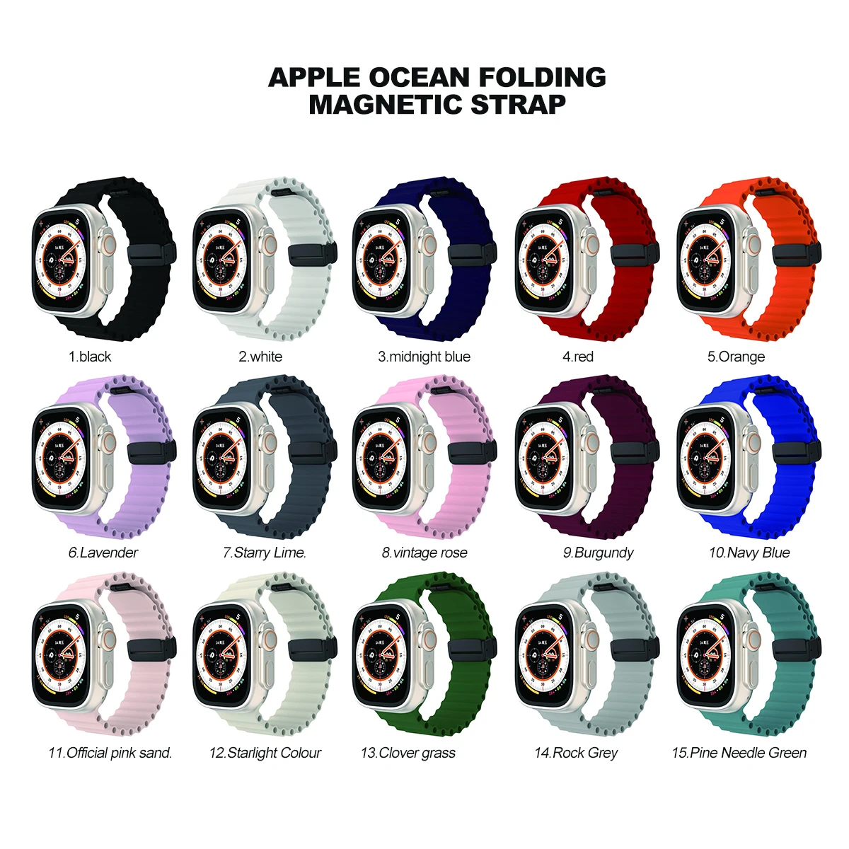 รูปสินค้า สายซิลิโคนสุดคุ้มสำหรับ Apple Watch หลายขนาด