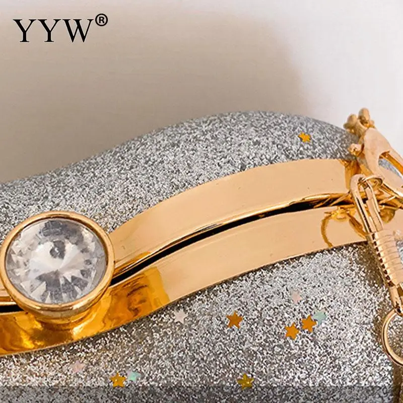 Multi Color Love Heart Shape Women Clutch Purse Glitter Sequins Shiny Diamond Metal Top Handle Handbag Crossbody Chain Lady Bag