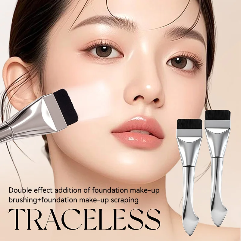 GECOMO two-headed one-word foundation brush, no foundation, no trace light mask brush, fast powder on makeup, beauty tools 1