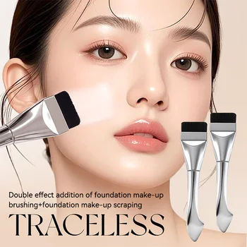 GECOMO two-headed one-word foundation brush, no foundation, no trace light mask brush, fast powder on makeup, beauty tools 1