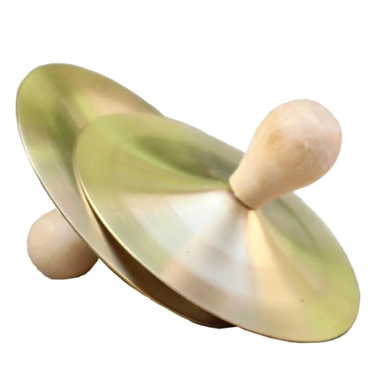 1 Pair Brass Cymbals with Knobs Finger Cymbals with Wood Knobs for Dancer Party Percussion Instrument