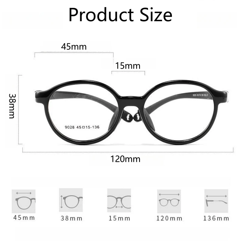 YIMARUILI Ultralight Comfort Children's Eyeglasses Frame Boy Vintage Round Flexible Optical Prescription Kids Eyeglasses Girl