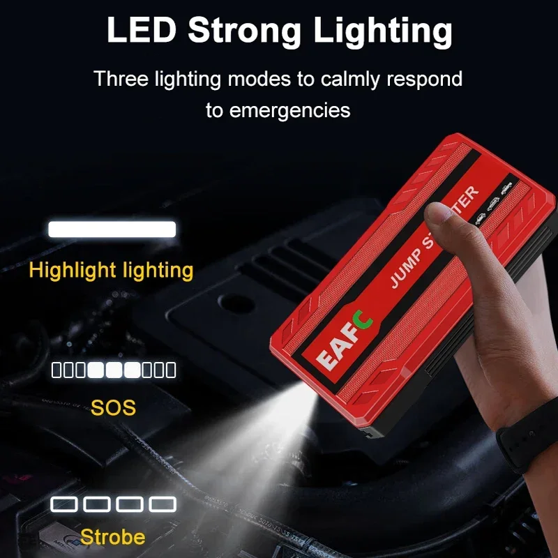 Car Jump Starter Jump Starter Car Battery Charger Portable Battery Charger 600A Portable Auto Battery Booster Charger 12V Car Emergency Booster Power Bank Starter Starting Device