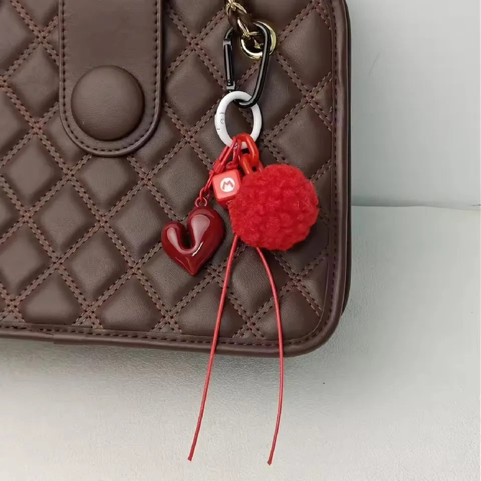 Plush Ball Pendant Lightweight Keyring Jewelry Car Keychain Acrylic Charm Keychain For Handbag Accessory Backpack Decoration