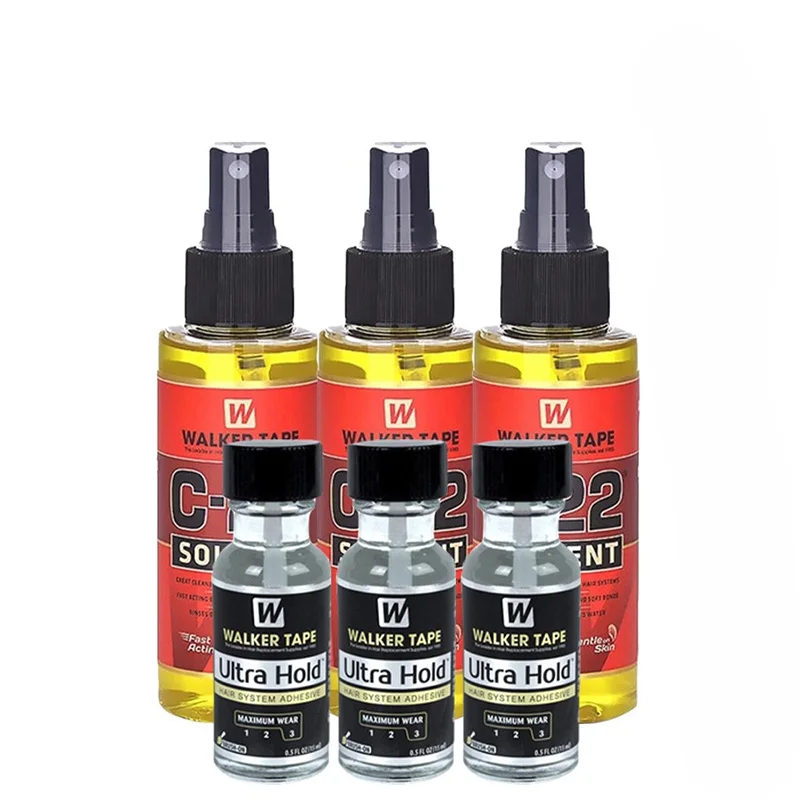 0.5Oz Walker Tape Ultra Hold Lace Front Wig Colla Colla Impermeabile Per Pizzo Con Pennello C-22 Hair Solvent Tape Adesivi Removeror